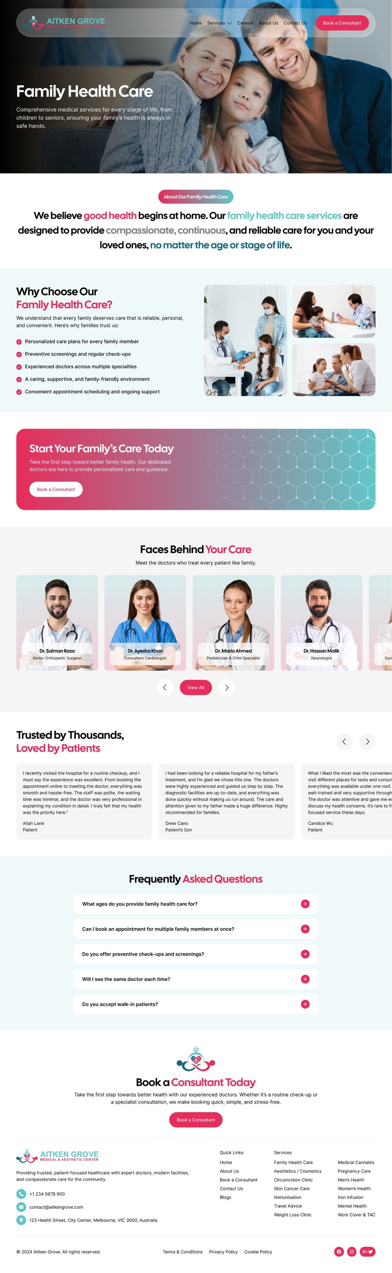 Aitken Grove Medical Center service page design