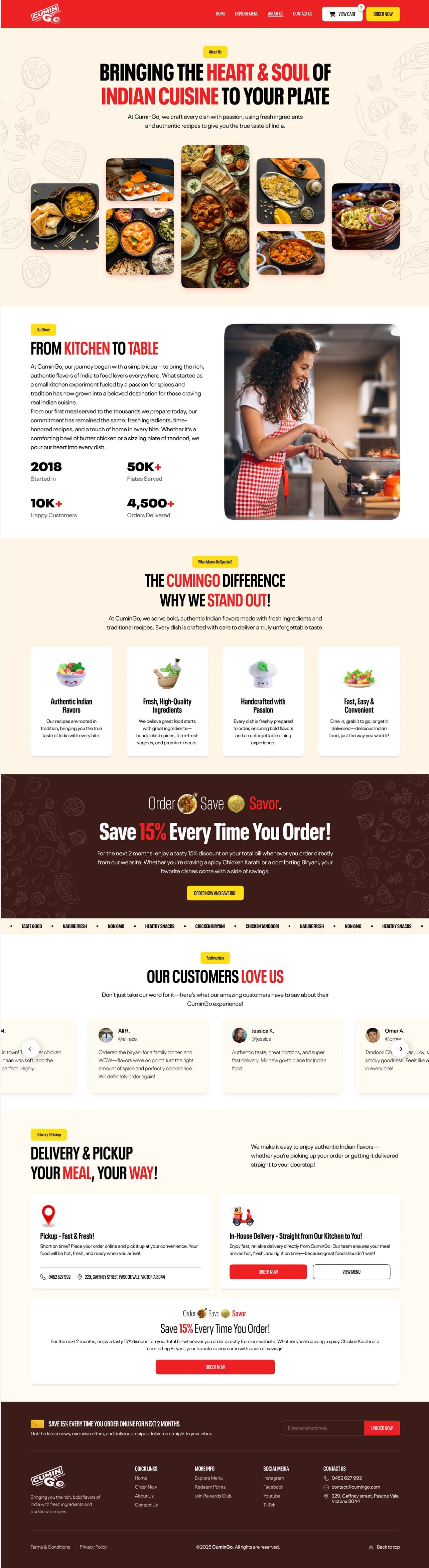 CuminGo about page design