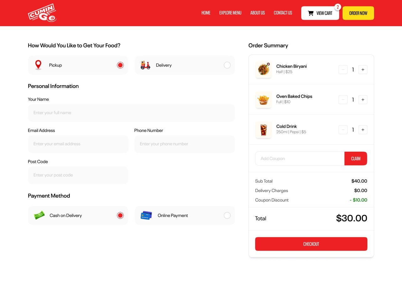 CuminGo checkout design