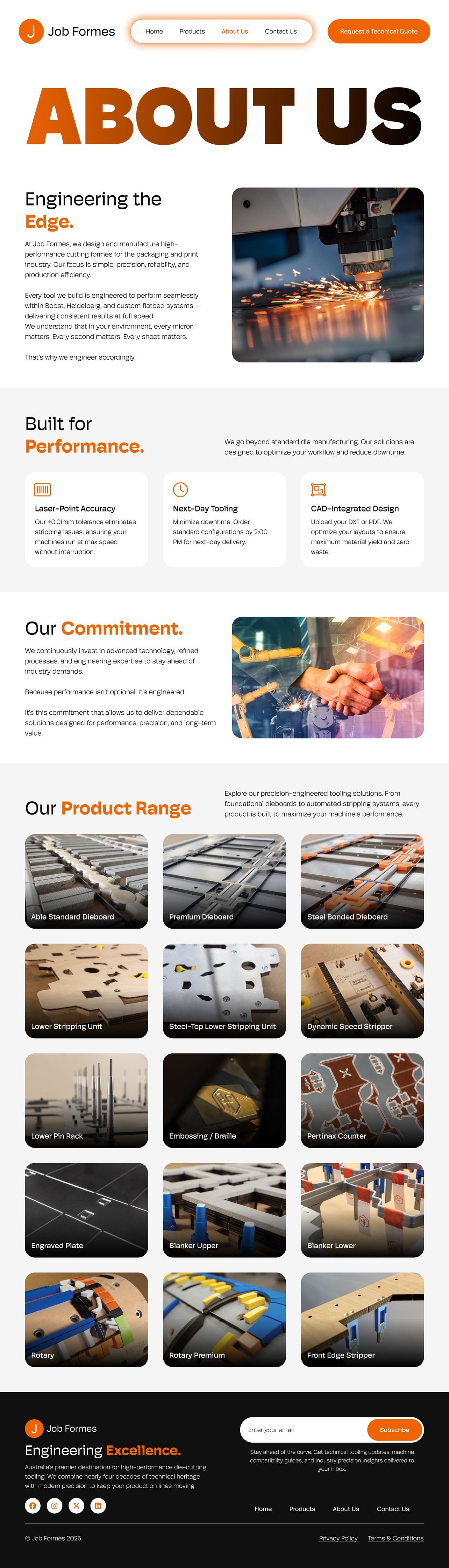 Job Formes about page design